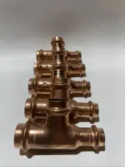 Lot Of 5 Viega 77397 3/4" x 1/2" x 3/4" ProPress Copper Tee, Press Connection