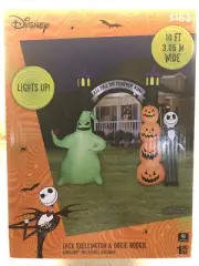 NEW 10ft Jack Skellington & Oogie Boogie Halloween Inflatable 10’ Archway Disney