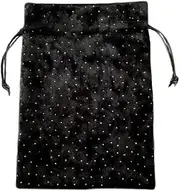 Nvzi 2pcs Tarot Cards Fabric Bag Jewelry Pouch Tarot Card Bag Dice Bag Tarot Card Holder Jewelry Bags Drawstring Hand Gift Bags for Tarot Cards （Black） K