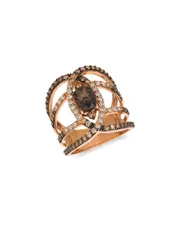 Le Vian Chocolate Quartz 14K Rose Gold 2.48 ct. tw. Diamond & Smoky Quartz Half-Eternity Ring