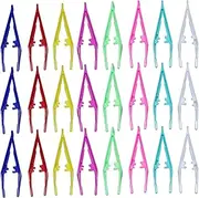 ELAYARD 30Pcs Plastic Eyebrow Tweezers Trimming Tools for Makeup Ergonomic Design for for Women Men for Daily Grooming and Eyebrow Shaping