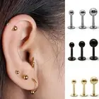 1cm 1.2cm 1.4cm Titanium Steel Ball Labret Tragus Ear Lip Bar Stud Piercing