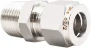 Accesorio Compresion Acero Inoxidable Tubo De 1/2 Od X 1/2 Npt Macho Acoplado