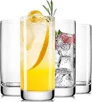 Highball Glasses Set of 4, Tall Glass Sets Lead-Free Crystal Drinking Glasses Water Glasses