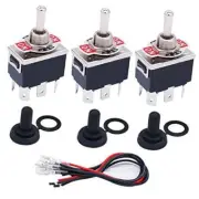 3 Pcs Latching Toggle Rocker Switches 6 Pin 3 Position ON/Off/ON DPDT Heavy