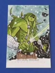 Original Art Unreleased Star Wars Perspectives Color Sketch - Kit Fisto Action 3