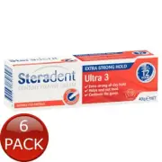 6 x Steradent Ultra 3 Fixative 40G
