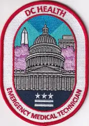 DC Health EMT Emergency Medical Technician uniform shoulder patch Washington DC