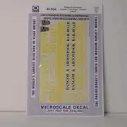 Microscale O Scale Decals: BANGOR & AROOSTOCK DIESELS IRON ROAD SCHEME 1966+