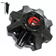 Fuel Off-Roads Gloss Black Wheel Center Hub Cap Red 8-1/2"OD Bolt-On 1002-49GBQ