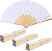 12 Pcs Handheld Folded Fan Bamboo Folding Paper Hand Held Fans for Wedding, Part