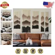 Brown Dip-Dyed Macrame Wall Hanging - Unique Handmade Tapestry for Living Room