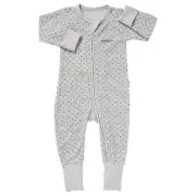Bonds Poodlette Zip Wondersuit Coverall Grey Marle And Black Spots 0000