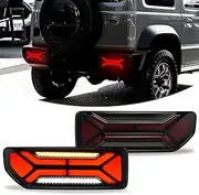 Sequential Full LED Tail Lights for Suzuki Jimny 2019-2024, with Start Up Sequence,Dynamic Turn Signal,Unique Appearance Design, Reverse Brake Tail Lamp Rear Lights Assembly (Dumbbel)