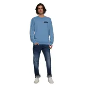 Replay Mens Garment-Dyed Organic Cotton Bio Sweatshirt Crew Fleece Grey