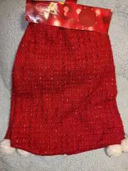 St. Nicholas Square Red Tweed Tree Skirt 48" BRAND NEW