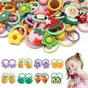 80pcs Baby Girl Hair Bobbles Elastic Headband Ponytail Holder Hair Accessories for Children Toddlers Girls Seamless Soft Hair Scrunchie with Hair Scrunchie Children for Children Little Girls