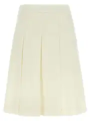 [Alessandra Rich] Alessandra Rich-Pleated Skirt Gonne Bianco-Donna 40IT White