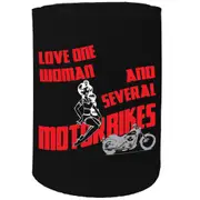 Alcohol Stubby Holder - Love Woman Motorbike - Funny Novelty Birthday Gift Joke Beer Can Bottle