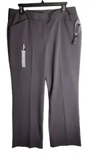 NWT Nicole Miller Essential Easy Care Dress Pant, Work Wear, Charcoal SZ 12 NOS