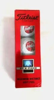 Coca Cola Classic Bottle 3 Titleist Golf Balls New In Package Vintage Coke