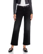 Mother The Mid Rise Rambler Zip Flood Jeans in Spiked Hair Art Flair