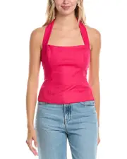 Bardot Raya Linen-Blend Halter Top
