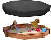Octagon Sandbox Cover, Outdoor Garden Outdoor Octagon Sand Box Cover, 420D Oxford Cloth Waterproof, Windproof and Dustproof, Suitable for Children's Sandbox Protection (Black,84" X 78" X 9")