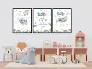 [Namly Design] Posters - Planes and Air Balloons / Set of 3