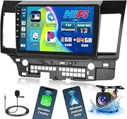 [2G+64G] Radio for Mitsubishi Lancer 2007 2008 2009 2010 2011 2012 with Wireless Carplay/Android Auto, 10.1 Inch Android 13 IPS Touch Screen for Lancer Car Stereo, Bluetooth, GPS, WiFi, SWC, HiFi