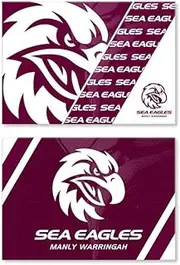 Manly Sea Eagles NRL Rugby League Set of 2 Magnets 78 x 54mm