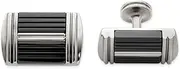 [JewelryWeb] 23mm Black Titanium and Stainless Steel Polished Cufflinks