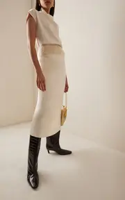 [Toteme] The Wide Shaft Croc-Effect Leather Boots