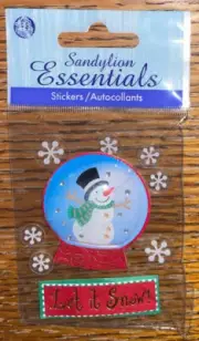 Essentials Snowman Snow Globe Let It Snow ❄️Snowflakes Christmas Holiday Sticker