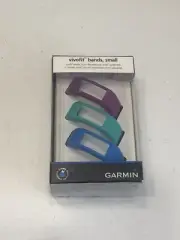 NEW Genuine GARMIN Brand Vivofit Replacement Bands Small 3 Pack-Purple Teal Blue