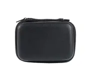 Portable USB Data Cable Organizer Leather Earphone Storage Bag Headphone for Case Cover Protector Mini Zipper Hard Pouch - Black