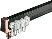 Ceiling Curtain Track Ceiling Mounted Curtain Rail, Wall Mount Curtain Track Room Divider-Sliding Curtain Rail for Living Room(Subblack,2.1m/7ft)