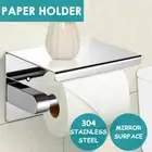 Toilet Paper Holder Roll Bath Tissue Storage Hook Rack Stainless Steel Silver