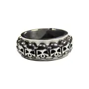 Men's Stainless Steel Skull Spinner Ring