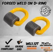 2x Weld on Ring Forged Weldable DRing Trailer Tie Down Point Anchor Lashing Ring
