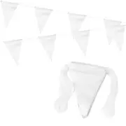 100ft Pennant Banner Flags, Warning Flagging Banner, 45 Flags White