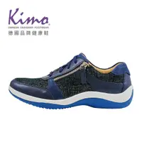 在飛比找蝦皮購物優惠-【Kimo】拉鍊綁帶網紋真皮休閒鞋 女鞋（沉靜藍 KBCWF