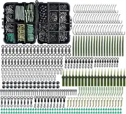 AIMALL 420 Pieces European Carp Fishing Accessories Kit with Hooks, Bean Stoppers, Swivels, and Fishing Gear for Hooking, Rigging, and Tackle Organization