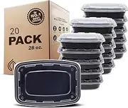 Meal Preparation Container 20pack Extra Thick Food Storage Container with Lid Bento Box Reusable BPA Free Lunch Box Disposable Stackable Microwave Dishwasher Freezer Safety Box Safety (28 oz) (20)