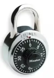 Master Lock 1500D, Preset Combination Padlock, 1-7/8 in. Wide, Black Dial