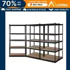 5x1.5M Garage Shelving Rack Black Adjustable Heavy Duty Storage 150kg BKX5