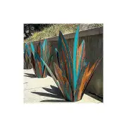 Metal Garden Ornament Agave Plant Garden Ornament Rustic Metal Sculpture Rustic Garden Statue 65cm 9 Leaves