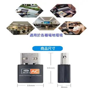 【AC 600M雙頻】迷你5G無線網卡(無線網卡 免驅動網卡 wifi wifi接收器 wifi分享器 wifi基地台 網卡)