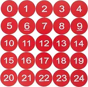 StayMax Plastic Numbered Discs 1-100, Red, Round, 1 count, Polished Finish