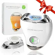 Electric Baby Nail Clipper, Fingernail Trimmer, Electric Nail Clipper with LED Light and Nail Clip Storage, Nail Polisher, Type-C Rechargeable, 3 Speeds Electric Nail Trimmer for Babies, Seniors, Adults